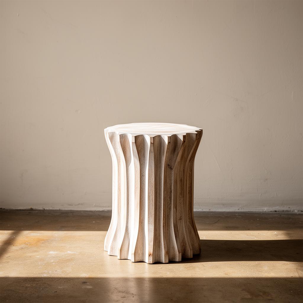 Chalk-Washed Sculptural Plinth