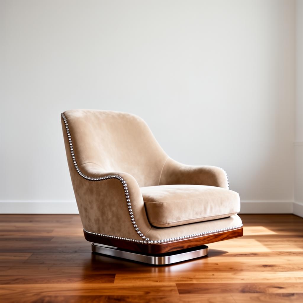 Beige Suede Sculptural Lounge